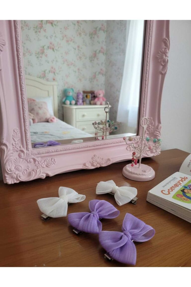 Kız Çocuk Tül Keten Kurdele Fiyonk Hediye Doğum Günü Toka Seti(DÖRT ADET)