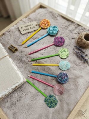 Alternative view of Karma Renkli Lolipop Örgü Anasınıfı İlkokul Kişisel Hediyelik Kurşun Kalem Seti(8 Adet)