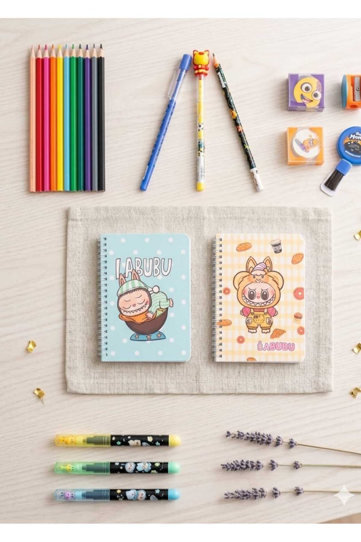 Çocuk Lalubu Karakterli Eğlenceli Mavi Okul Seti Kalem Silgi Kalemtraş Avantajlı Sevimli Renkli Boya Kalemi Kalem Not Defteri Doğum Günü Hediye Kırtasiye Seti - Görsel 2