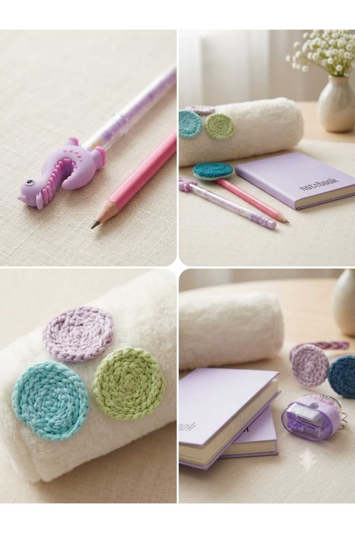 Çocuk Pastel Tonlar Şeker Figürlü Tasarım Estetik Okul Seti Çoklu Doğum Günü Karne Hediyesi Hediye Kutulu Renkli Hediye Seti Kırtasiye Seti - Görsel 2