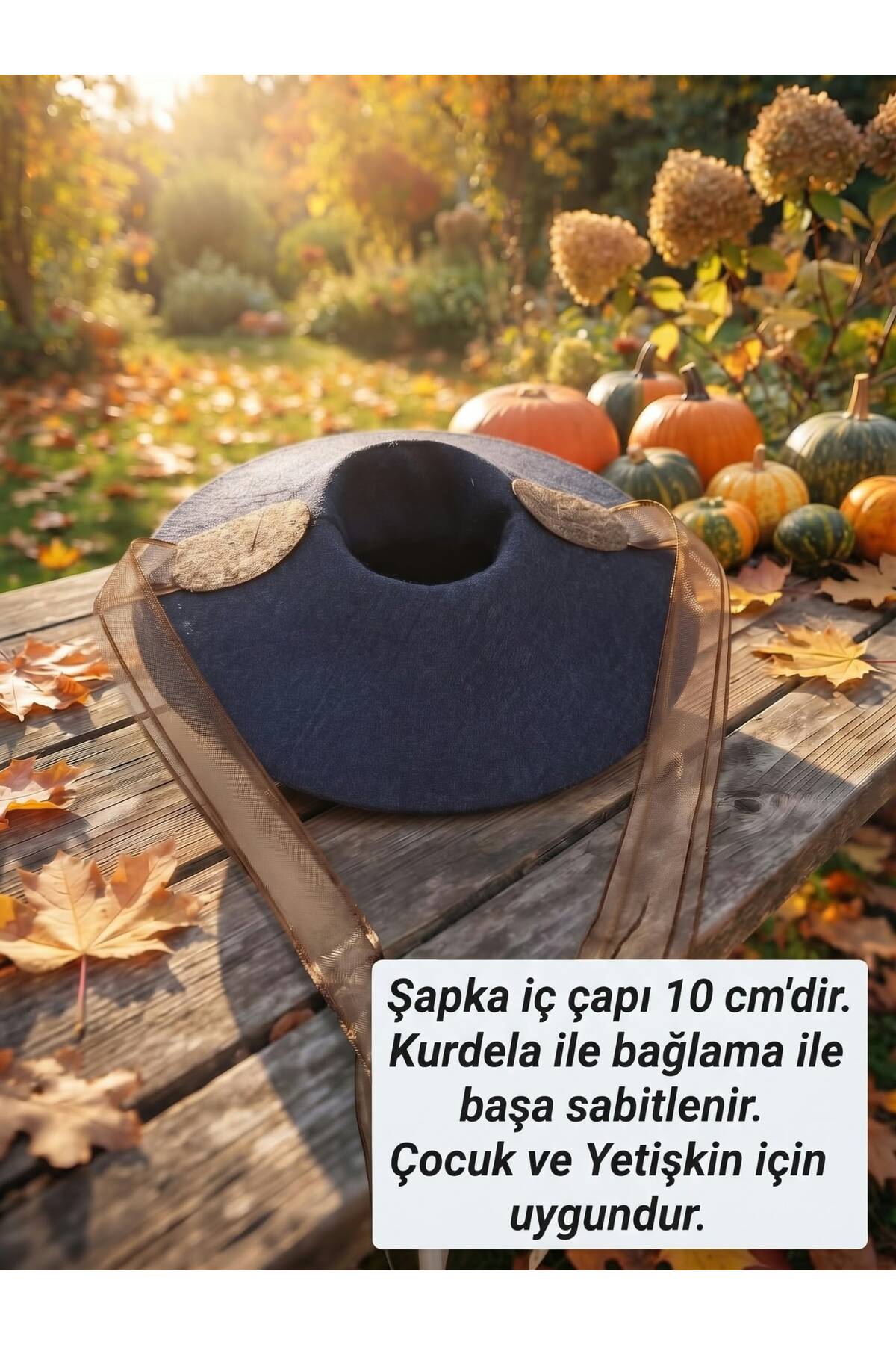 Kahve Lacivert Keçe Özel Tasarım Tohum Kurdela Detaylı Kutlama Kostüm Doğum Günü Cadılar Bayramı Etkinlik Aksesuar Dekoratif Yılbaşı Halloween Cadı Şapkası(1 Adet) - Görsel 4