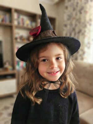 Alternative view of Siyah Keçe Özel Tasarım Kutlama Kostüm Doğum Günü Cadılar Bayramı Etkinlik Aksesuar Dekoratif Yılbaşı Halloween Cadı Şapkası