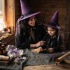 Mor Siyah Keçe Özel Tasarım Tohum Kurdela Detaylı Kutlama Kostüm Doğum Günü Cadılar Bayramı Etkinlik Aksesuar Dekoratif Yılbaşı Halloween Cadı Şapkası(1 Adet)